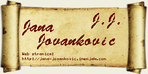 Jana Jovanković vizit kartica